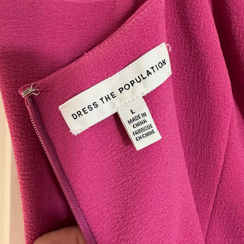 Dress the Population “Nicole” Satin‑Crepe Cocktail Dress — Size Large - Picture 6 of 12
